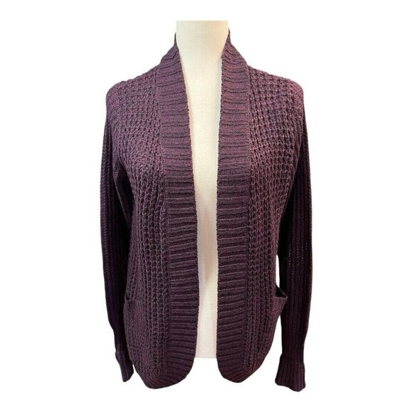 RD Style Montoya Open Knit Cardigan Sweater~Size XS~Deep Purple Stitch Fix L7 07 - Picture 2 of 11